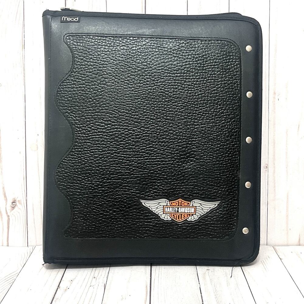 VINTAGE MEAD HARLEY-DAVIDSON Motorcycles 3 Ring Binder Harley Logo